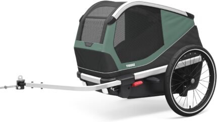 Thule Bexey pet Bike Trailer - Carrier for Small & Large Sized Dogs - Foldable Design - Easy to Connect to Bike - Padded Interior - Converts into Travel Crate - Durable Materials