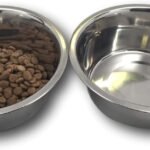 Top Dog Chews – Two Large Stainless Steel Dog Bowl Set, Water & Food Dish for Any Sized Dog. No Stickers, 8″, 2 Quarts, 64 OZ, 8 Cups.