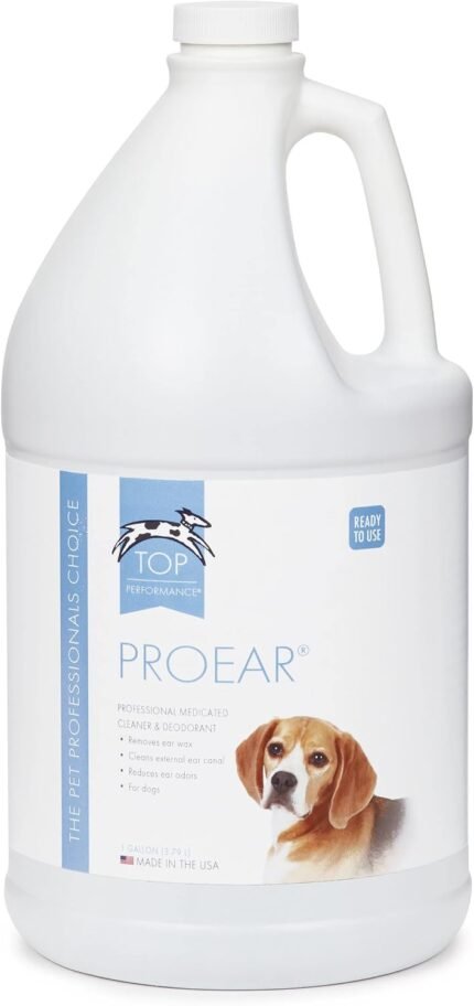 Top Performance ProEar Professional Medicated Ear Cleaners — Versatile and Effective Solution for Cleaning Dog Ears, Gallon