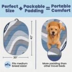 Travel Dog Bed, 42x30in, Foldable & Packable with Carry Bag, Blue - Image 2