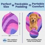 Travel Dog Bed, 42x30in, Foldable & Packable with Carry Bag, Pink - Image 2