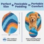 Travel Dog Bed, 42x30in, Foldable & Packable with Carry Bag, Teal - Image 2