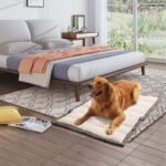 Travel Dog Bed, Rollup Crate Mat, Kennel Pad, Pet Camping Gear with Carry Handles for Medium Dog or Cat, Super Soft, Machine Washable, 36 * 23” Grey - Image 2