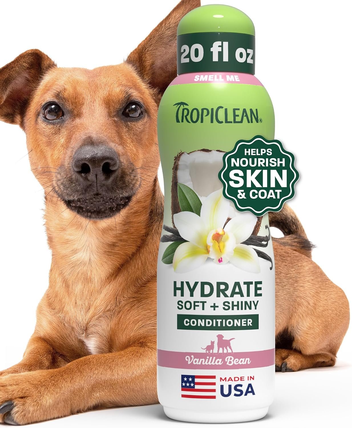 TropiClean Dog Conditioner, Easy Detangling & Moisturizing Conditioner, Puppy Safe, Made in The USA, Kiwi & Cocoa Butter Scent, 20oz. TropiClean Dog Conditioner, Easy Detangling & Moisturizing Conditioner, Puppy Safe, Made in The USA, Kiwi & Cocoa Butter Scent, 20oz.