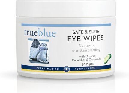 TrueBlue Dog Eye Wipes, Pre-Moistened Textured Pads, Cucumber & Chamomile