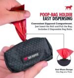 Tuff Pupper Dog Poop Bag Holder | Works with Any Dog Leash | Zippered Waste Bag Dispenser | Waterproof with Rust-Proof Clip | Convenient Lightweight Design | Includes 2 Rolls of Leak-Proof Bags - Image 2