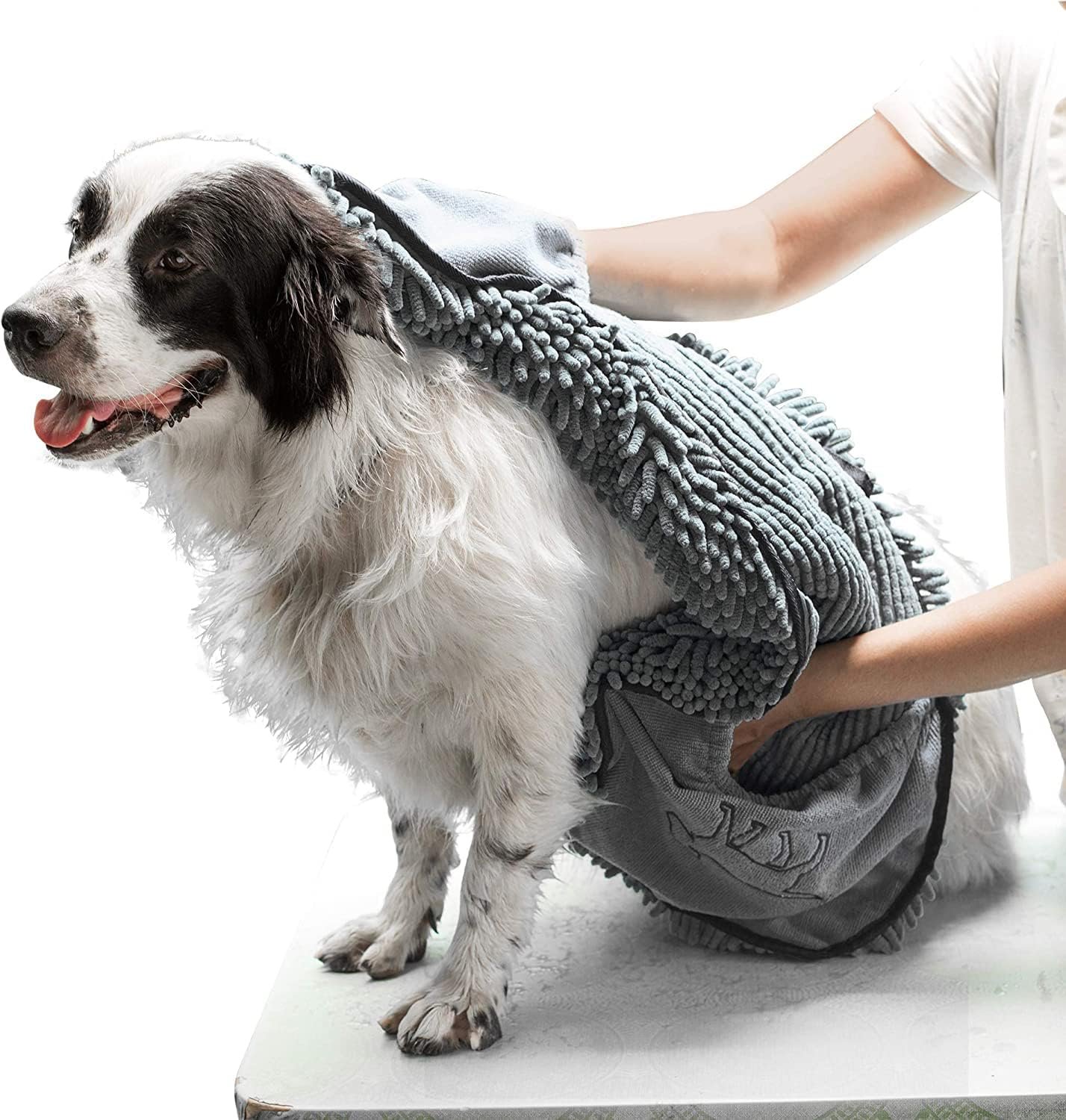 Tuff Pupper Quick Dry Towel for Dogs | Ultra Absorbent Microfiber Shammy | Extra Large 35×15 Size Dog Bath Towel | Comfortable Hand Pockets | Indoor Outdoor Use | Durable Material | Machine Washable Tuff Pupper Quick Dry Towel for Dogs | Ultra Absorbent Microfiber Shammy | Extra Large 35×15 Size Dog Bath Towel | Comfortable Hand Pockets | Indoor Outdoor Use | Durable Material | Machine Washable