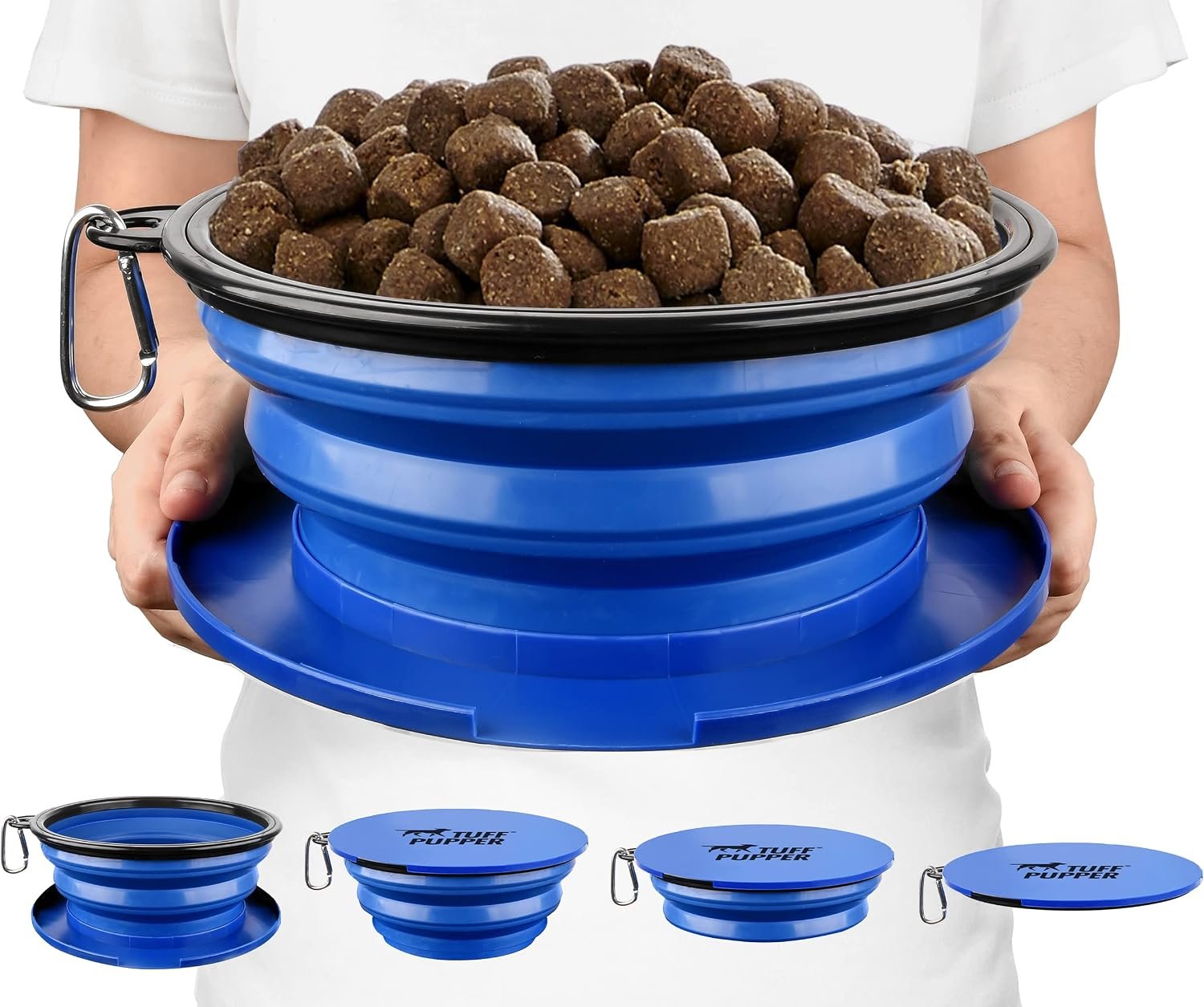 Tuff Pupper SuperBigSlurp Collapsible Dog Bowls, Extra Large Capacity, Portable, Food Safe, Odorless, Non-Toxic Silicone Tuff Pupper SuperBigSlurp Collapsible Dog Bowls, Extra Large Capacity, Portable, Food Safe, Odorless, Non-Toxic Silicone