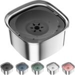 UPSKY 3L Stainless Steel Dog Water Bowl, No-Spill Slow Drinking Feeder