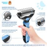 Undercoat Rake for Dogs & Cats, Dematting Comb with Extra Wide Double-Sided Stainless Steel Teeth for Detangling, Deshedding, Brushing, Thinning & Removing Shed Fur, Knots, Mats, and Tangles in Pets - Image 2