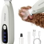 Upgraded Mini Dog Paw Trimmer with LED Light, Low Noise Small Pet Hair Trimmer 18mm Wide Curved Blade, 35dB Cordless Waterproof Pet Paw Grooming Clippers for Dogs, Cats, Paws, Ears, Face, Rump