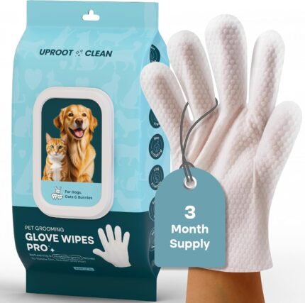 Uproot Clean Pet Grooming Gloves: Deodorizing & Grooming, 3-Month Supply