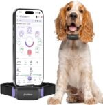 V3.0 Dog Health Monitor – AI Health Collar with 24/7 Vital Signs Tracks Pain GPS, Telehealth AskaVet & Share with Your Vet & Apple Watch Sync – Subscription Required (Medium)