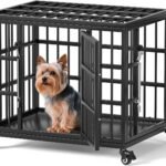 VERIFURTY 24″ Heavy Duty Dog Crate for Small Dogs, Metal Kennel Indoor