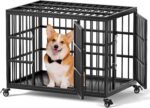 VERIFURTY 30" Heavy Duty Dog Crate for Medium/Small Dogs, Metal Kennel