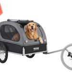 VEVOR Dog Bike Trailer, Supports up to 88 lbs, Pet Cart Bicycle Carrier, Easy Folding Frame with Quick Release Wheels, Universal Bicycle Coupler, Reflectors, Flag, Collapsible to Store
