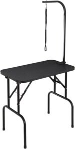 VEVOR Pet Grooming Table, 32 x18 Inch with Height Adjustable Arm, 220LBS Static Weight Capacity, Foldable Dog Groom Station with No-Sit Haunch Holder with Grooming Loop, for Medium and Small Dogs