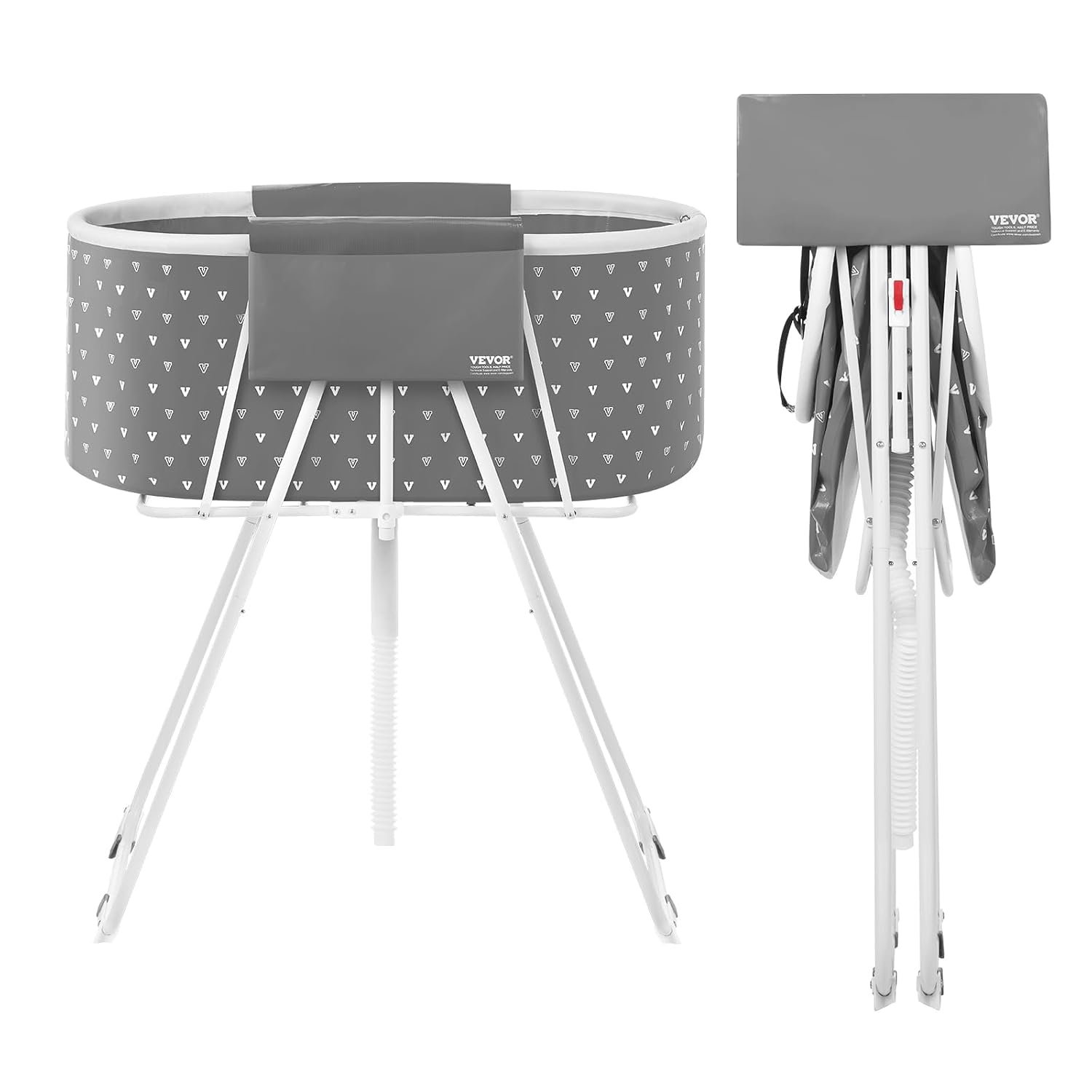 VEVOR Portable Dog Bathtub Foldable Pet Shower Station with Drain, Grey VEVOR Portable Dog Bathtub Foldable Pet Shower Station with Drain, Grey