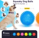 VITEVER 3.5” Squeaky Dog Toy Balls (6 Colors) Puppy Chew Toys for Teething, BPA Free Non-Toxic, Spikey Dog Balls for Medium, Large & Small Dogs, Durable Toys for Aggressive Chewers - Image 2