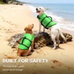 VIVAGLORY Dog Life Vest Rip Stop Dog Swim Vest, M, Bright Green - Image 2