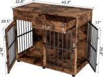 VOWNER 43.3" Large Dog Crate Furniture with 2 Drawers, Brown - Image 2