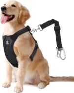 VavoPaw Dog Seat Belt Vest Harness for Car, 2 in 1 Seatbelt Buckle