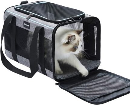 Vceoa 17.5"x11"x11" Pet Carrier for Cats