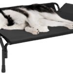 Veehoo Cooling Elevated Dog Bed, Raised Dog Cot with Guardrail & Headrest