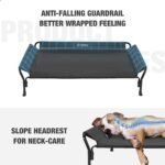 Veehoo Cooling Elevated Dog Bed, Raised Dog Cot with Guardrail & Headrest - Image 2