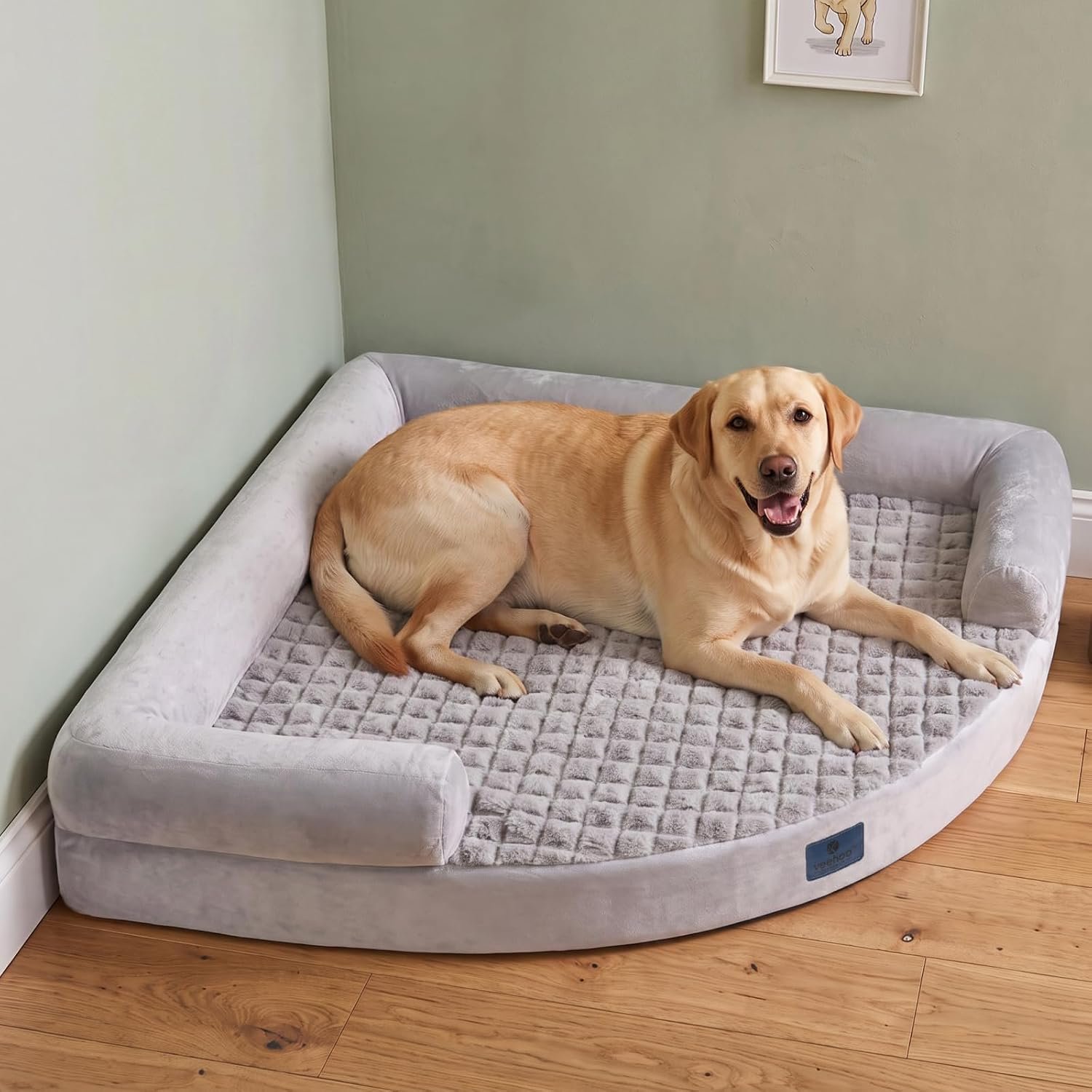 Veehoo Corner Dog Bed, 42″ Orthopedic Washable Dog Bed for Large Size Dogs Veehoo Corner Dog Bed, 42″ Orthopedic Washable Dog Bed for Large Size Dogs