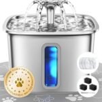 Veken Innovation Award Winner Stainless Steel Cat Water Fountain, 108oz, C1