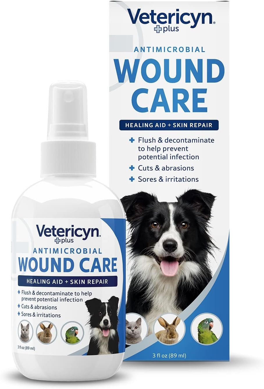 Vetericyn Plus Dog Wound Care Spray, Lick-Safe Wound & Skin Care, 3 oz Vetericyn Plus Dog Wound Care Spray, Lick-Safe Wound & Skin Care, 3 oz