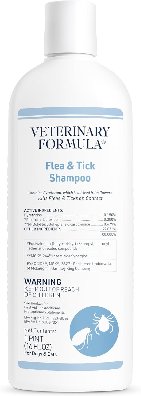 Veterinary Formula Flea and Tick Shampoo for Dogs and Cats, 16 oz Veterinary Formula Flea and Tick Shampoo for Dogs and Cats, 16 oz