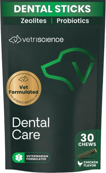 VetriScience Dental Care Chews for Dogs, Chicken ed, 30 Count
