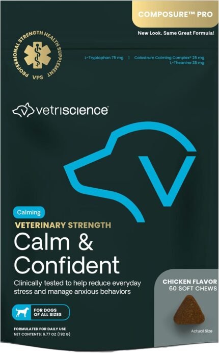 VetriScience Veterinary Strength Calm & Confident, Chicken, 60 Chews