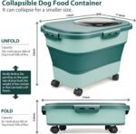 Viretec Dog Food Storage Container, 10-20Lbs Collapsible Pet Food Storage Containers with Rolling Wheel Airtight Locking Lid, Dry Food Storage Bin with Cup and Scoop,Suitable for Pet Food, Flour, Rice - Image 2