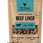 Vital Essentials Freeze Dried Dog Treats, Beef Liver, 2.1 oz Bag