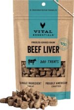 Vital Essentials Freeze Dried Dog Treats, Beef Liver, 2.1 oz Bag