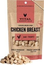 Vital Essentials Freeze Dried Dog Treats, Chicken Breast, 2.1 oz Bag