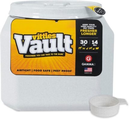 Vittles Vault Airtight Pet Food Storage Container + Scoop, Up to 30lbs