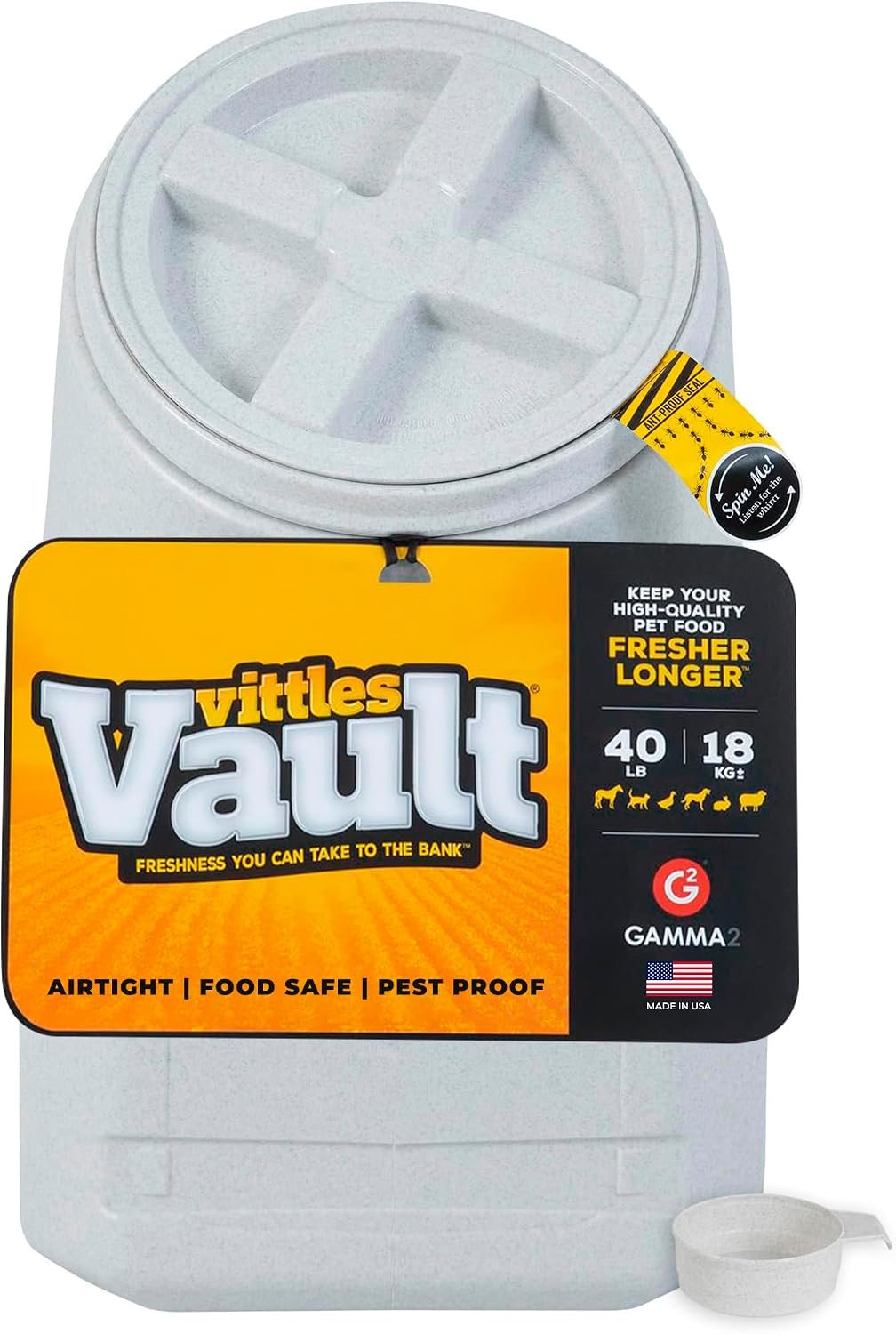 Vittles Vault Airtight Stackable Pet Food Storage Container, Up to 40lbs Vittles Vault Airtight Stackable Pet Food Storage Container, Up to 40lbs