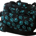 WAHL Professional Animal Travel Tote Bag with Zipper – Travel Bag – Storage Pack for Grooming Supplies – for Dog, Cat & Pet Groomers – 28.8 Inches, Turquoise Paw Print Design (#97764-300)