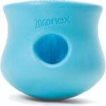 WEST PAW Zogoflex Toppl Interactive Treat Dispensing Puzzle Dog Toy for Mental Stimulation & Enrichment-Holds Kibble & Treats-Lickable, Freezable & Dishwasher Safe-Made in USA-Large-Aqua Blue