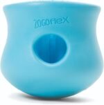 WEST PAW Zogoflex Toppl Interactive Treat Dispensing Puzzle Dog Toy for Mental Stimulation & Enrichment-Holds Kibble & Treats-Lickable, Freezable & Dishwasher Safe-Made in USA-Large-Aqua Blue