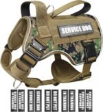 WINSEE 2X Metal Buckle Service Working MOLLE Dog Vest with 10 Pet Patches