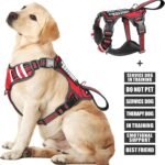 WINSEE Service Dog Vest No Pull Dog Harness with 7 Dog Patches, Reflective Pet Harness with Durable Soft Padded Handle for Training Small, Medium, Large, and Extra-Large Dogs
