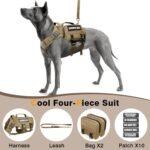 WINSEE Tactical Dog Harness with Dog Leash, Service Working MOLLE Vest with 10 Pet Patches for Large Dog, No Pull Military Harness and Backpack for Training Hunting Walking - Image 2