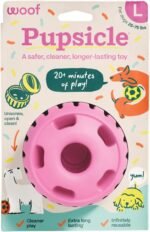 WOOF Pupsicle Interactive Dog Ball Toy for Dogs Large 25-75 lbs - Pink