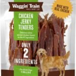 Waggin’ Train Chicken Jerky Dog Treats, Made with 100% Real Chicken Breasts, Only Two All-Natural Ingredients, Great High Protein Dog Treat, Easily Digestible for Big or Small Dogs, 30 oz. Pouch