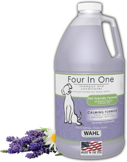 Wahl USA 4-in-1 Calming Pet Shampoo for Dogs, Lavender Chamomile, 64 oz